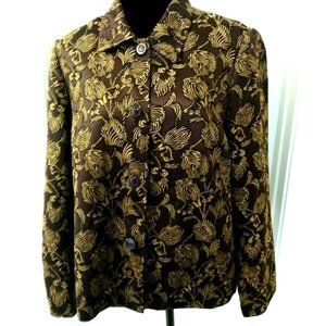 Sag Harbor Jacket Size 14 Brown Floral Paisley? Em